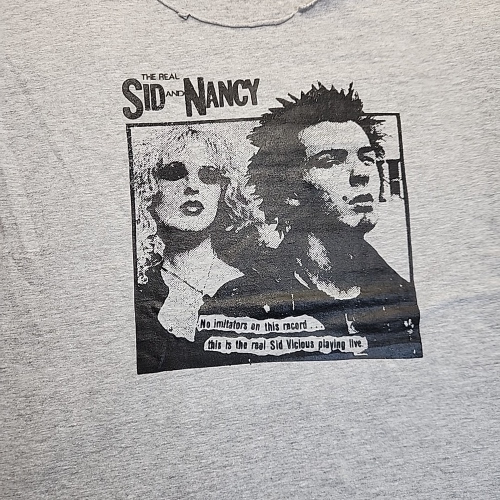 Vintage Sid Vicious Nancy Punk Crop T Shirt‎ 90s Y2K DIY Cut Grunge - Picture 3 of 11